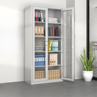 Full Glass Metallic Filing Cabinet