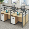 4-Way Brown Office Workstation