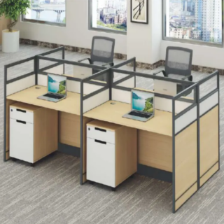 4-Way Brown Office Workstation
