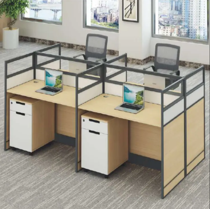 4-Way Brown Office Workstation