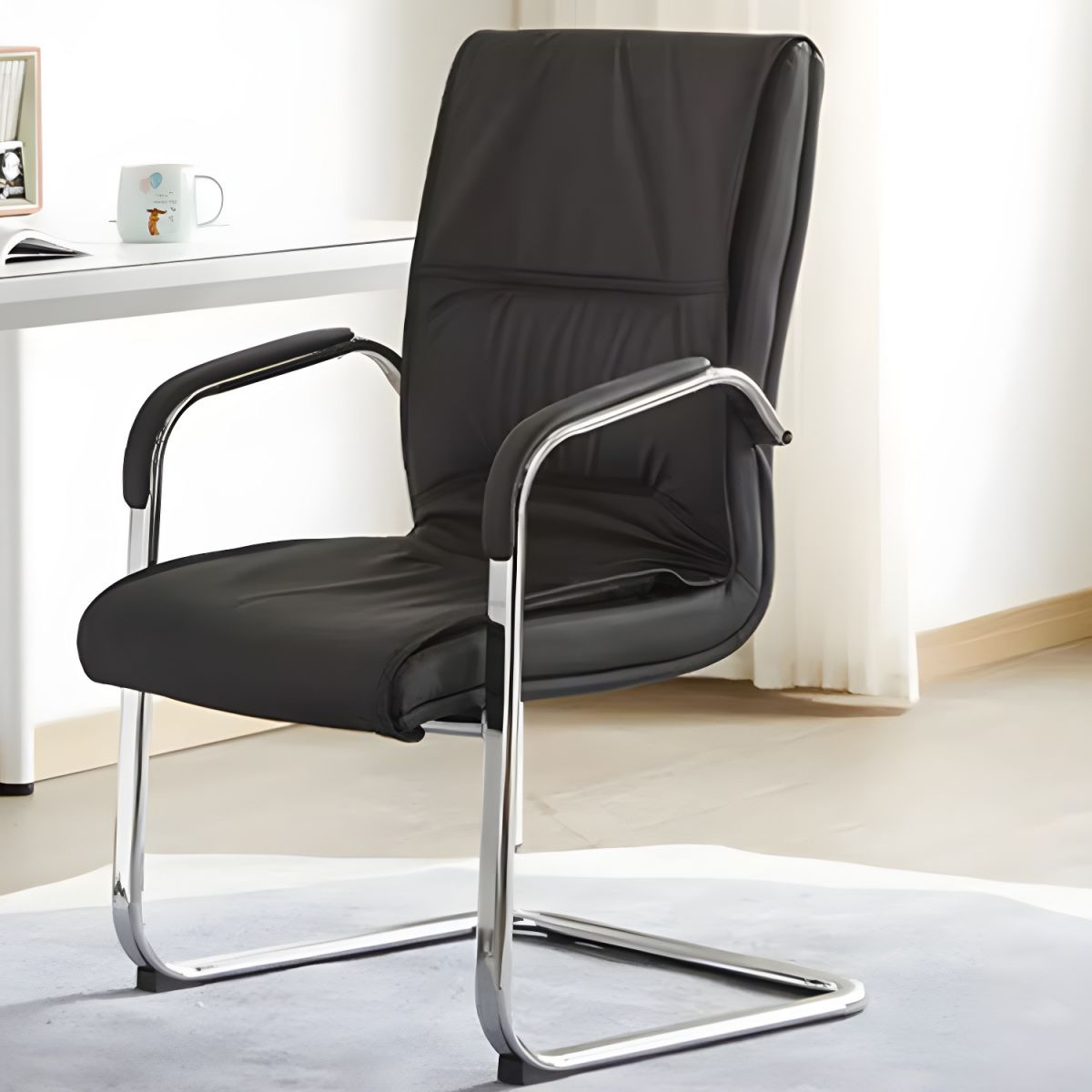 Executive Leather Office Visitor's Seat - Image 2