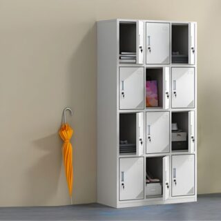 12-Lockers Metal Storage Cabinet