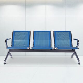 Airport 3-Seater Metallic Office Bench