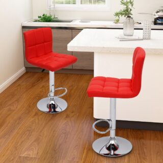 Faux Leather Height Adjustable Barstool