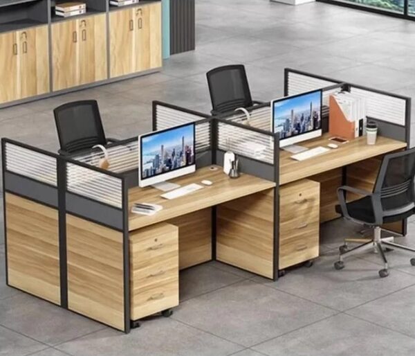 4-Way Brown Office Workstation
