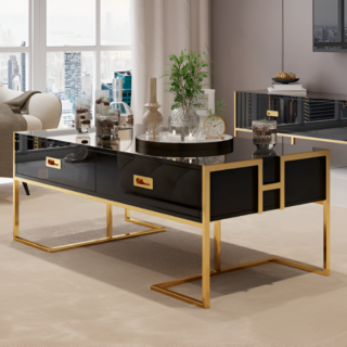 Modern Glass Coffee Table (black)