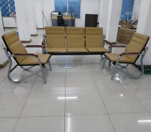 5-Seater Brown Reception Sofa