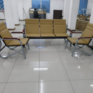 5-Seater Brown Reception Sofa